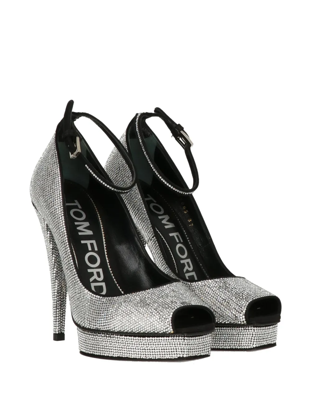 TOM FORD crystal-embellished platform sandals Zilver