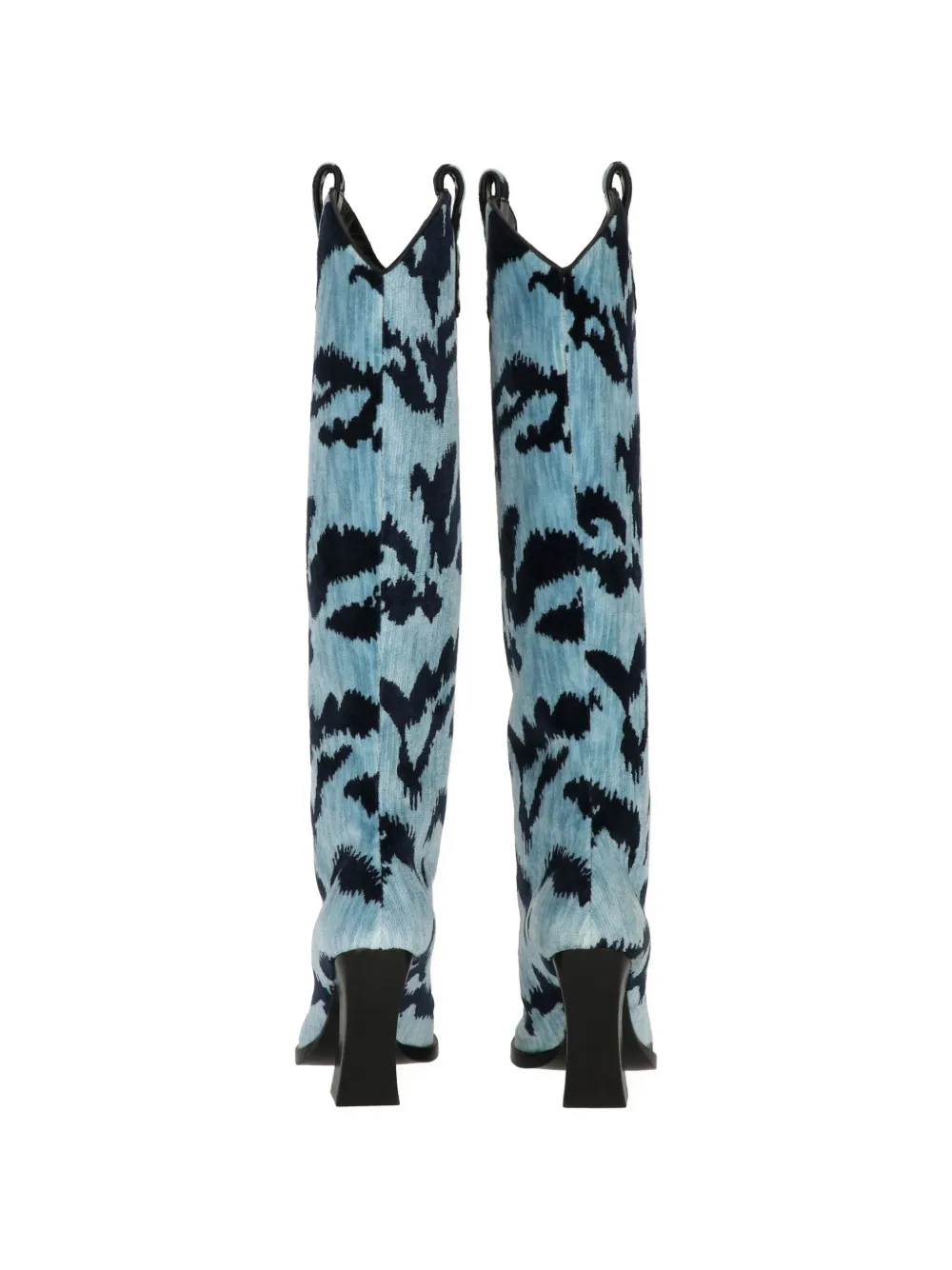 TOM FORD abstract-print pointed-toe boots Blauw
