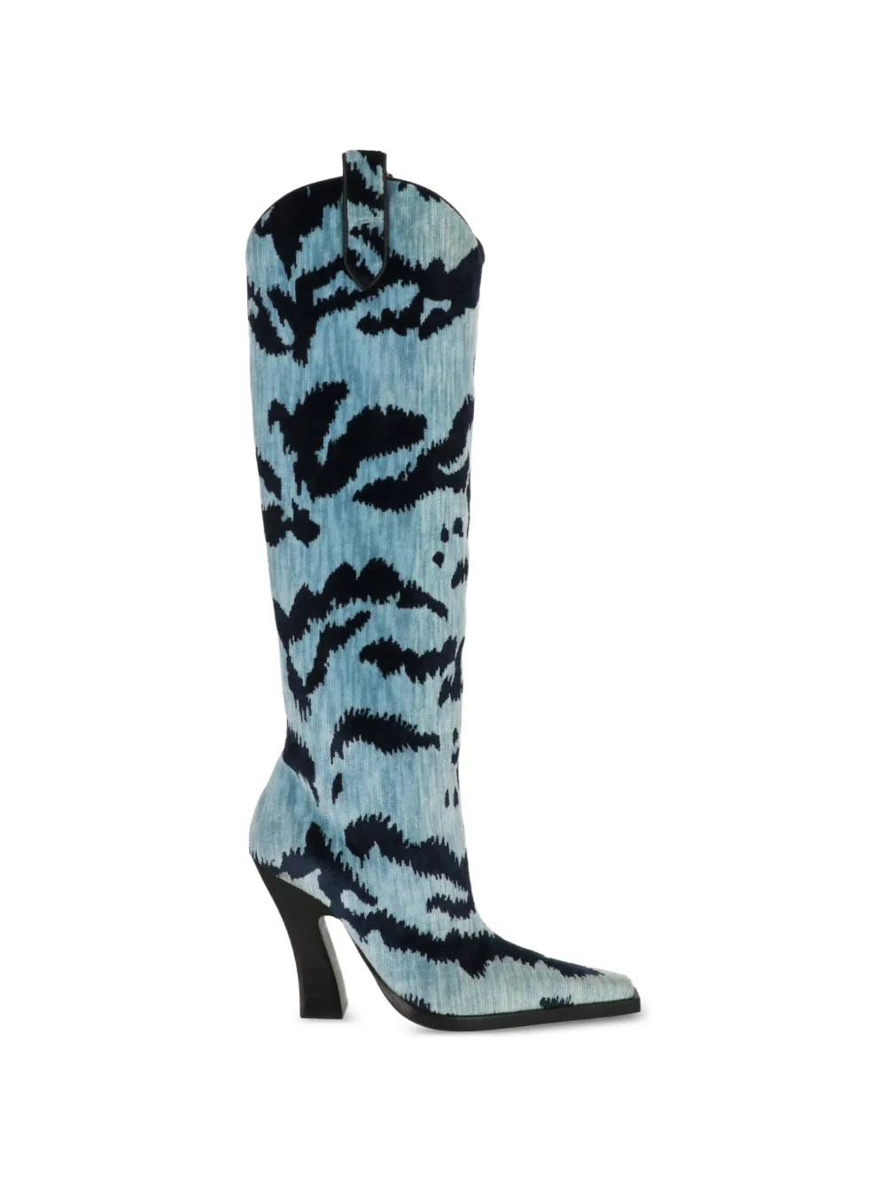 TOM FORD abstract-print pointed-toe boots Blauw