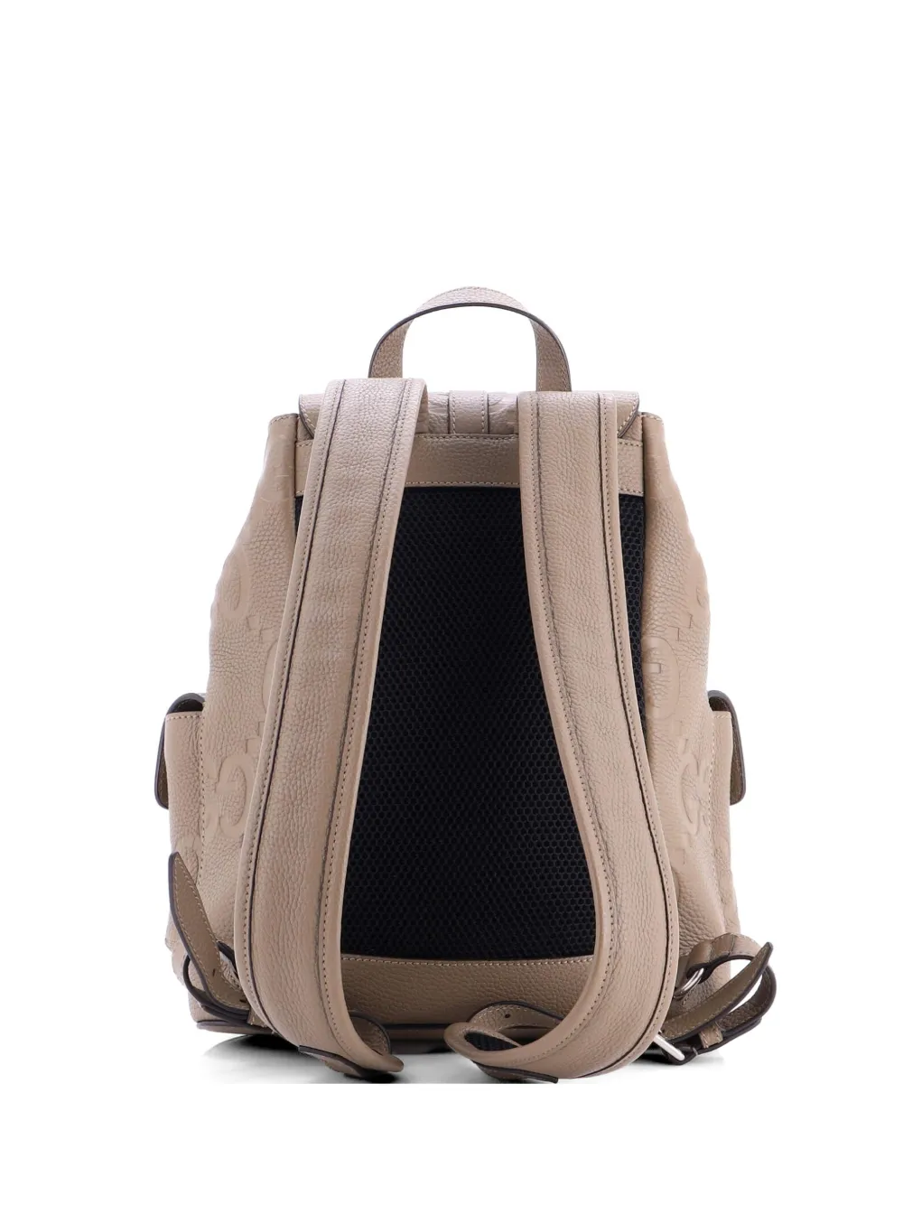 Gucci Pre-Owned Double Pocket Belt Jumbo GG Embossed Leather Small backpack - Toni neutri