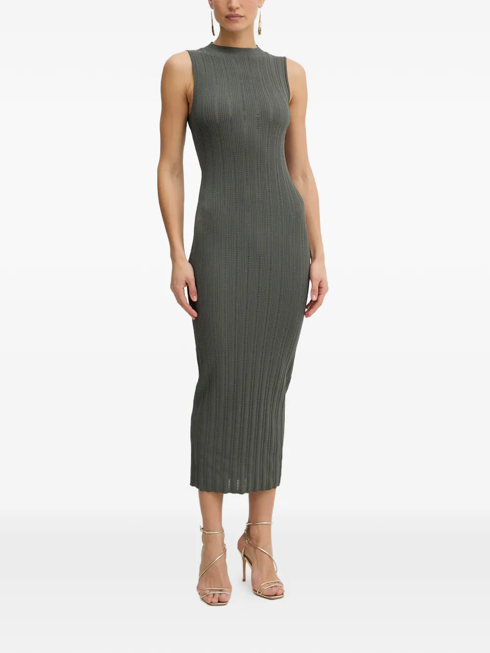 TWINSET ribbed-knit sleeveless dress - Grigio