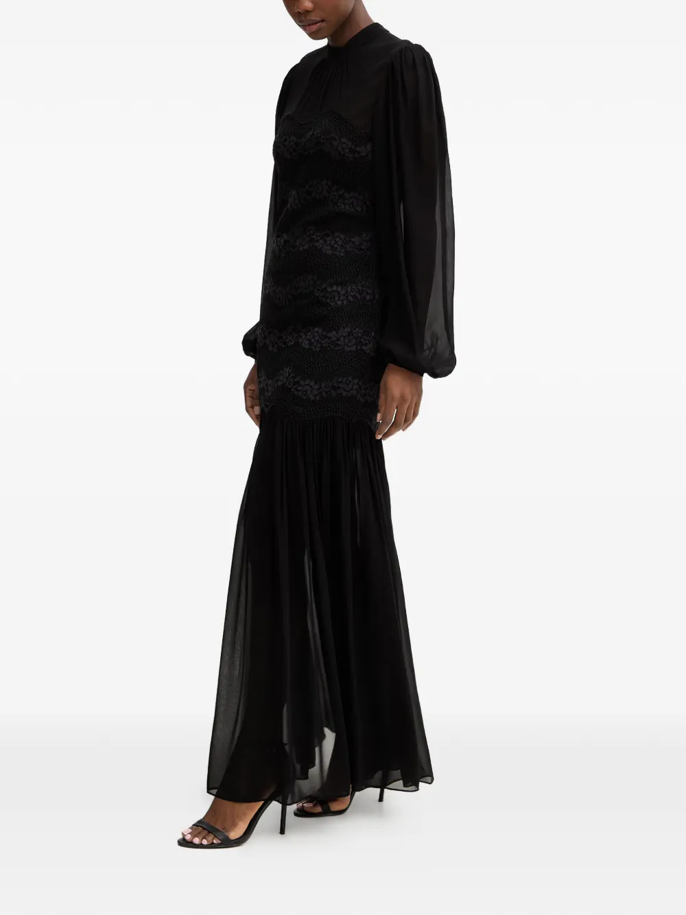 TWINSET Jurk met kanten vlakken Zwart