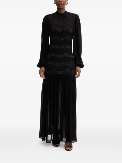 TWINSET lace-panelled long-sleeve dress