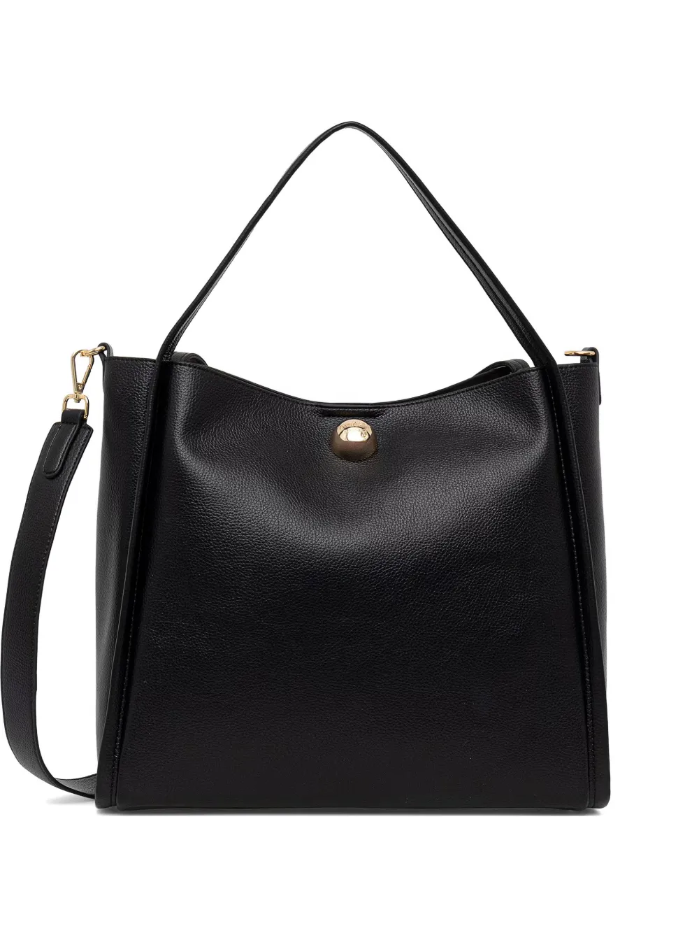 TWINSET Schultertasche mit Logo-Schild - Schwarz