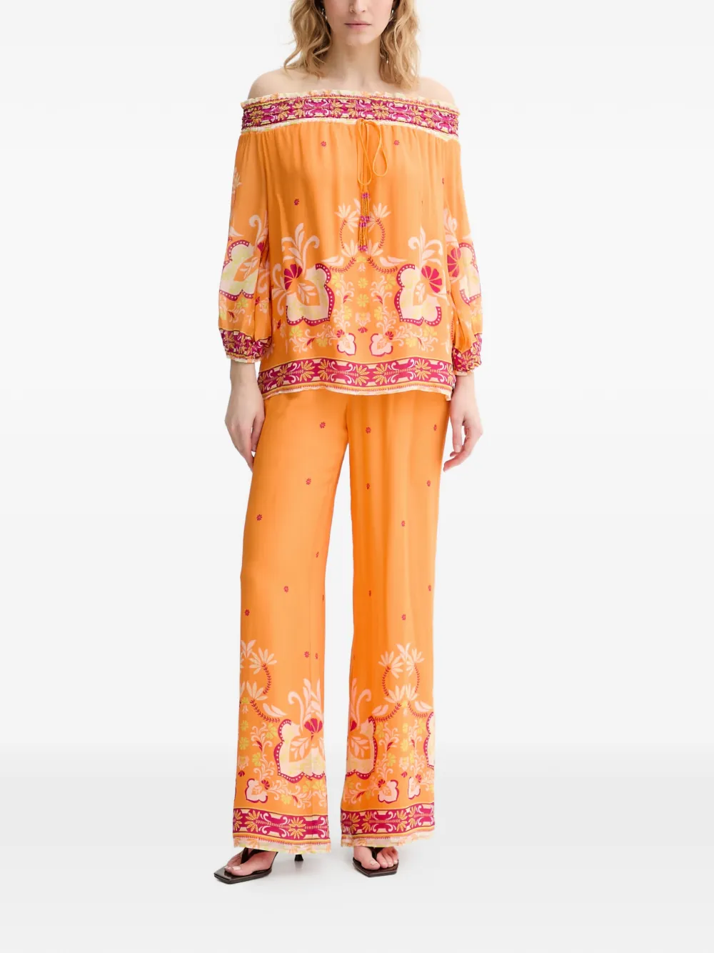 TWINSET Blouse met bloemenprint Oranje