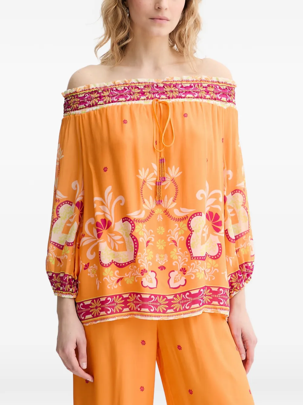 TWINSET Blusa a fiori - Arancione