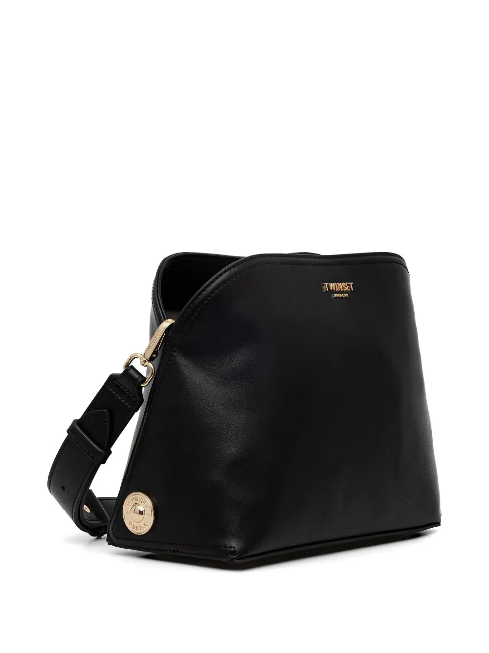 TWINSET Shopper met logo-plakkaat en schouderband Zwart
