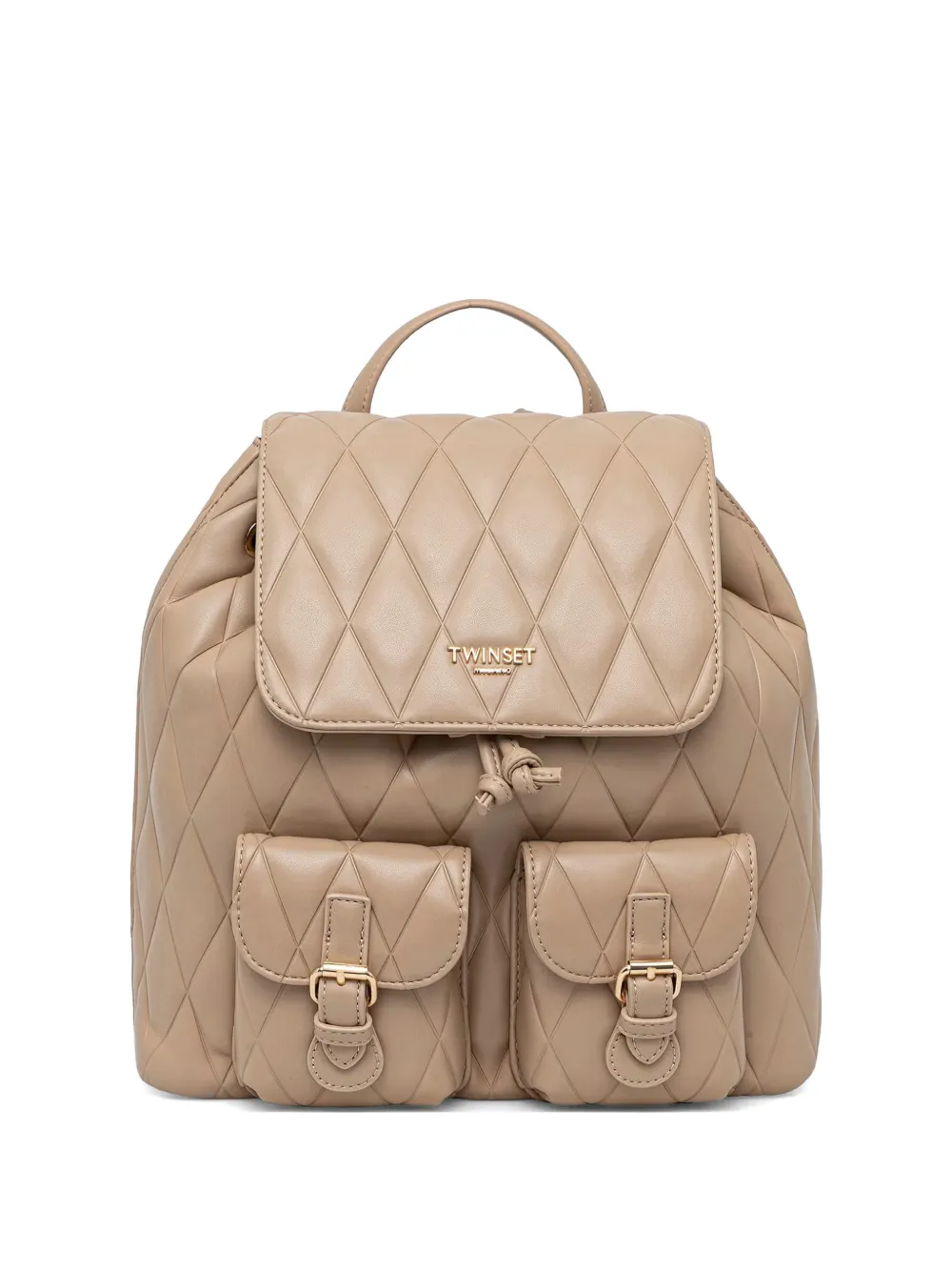TWINSET quilted leather backpack - Nude