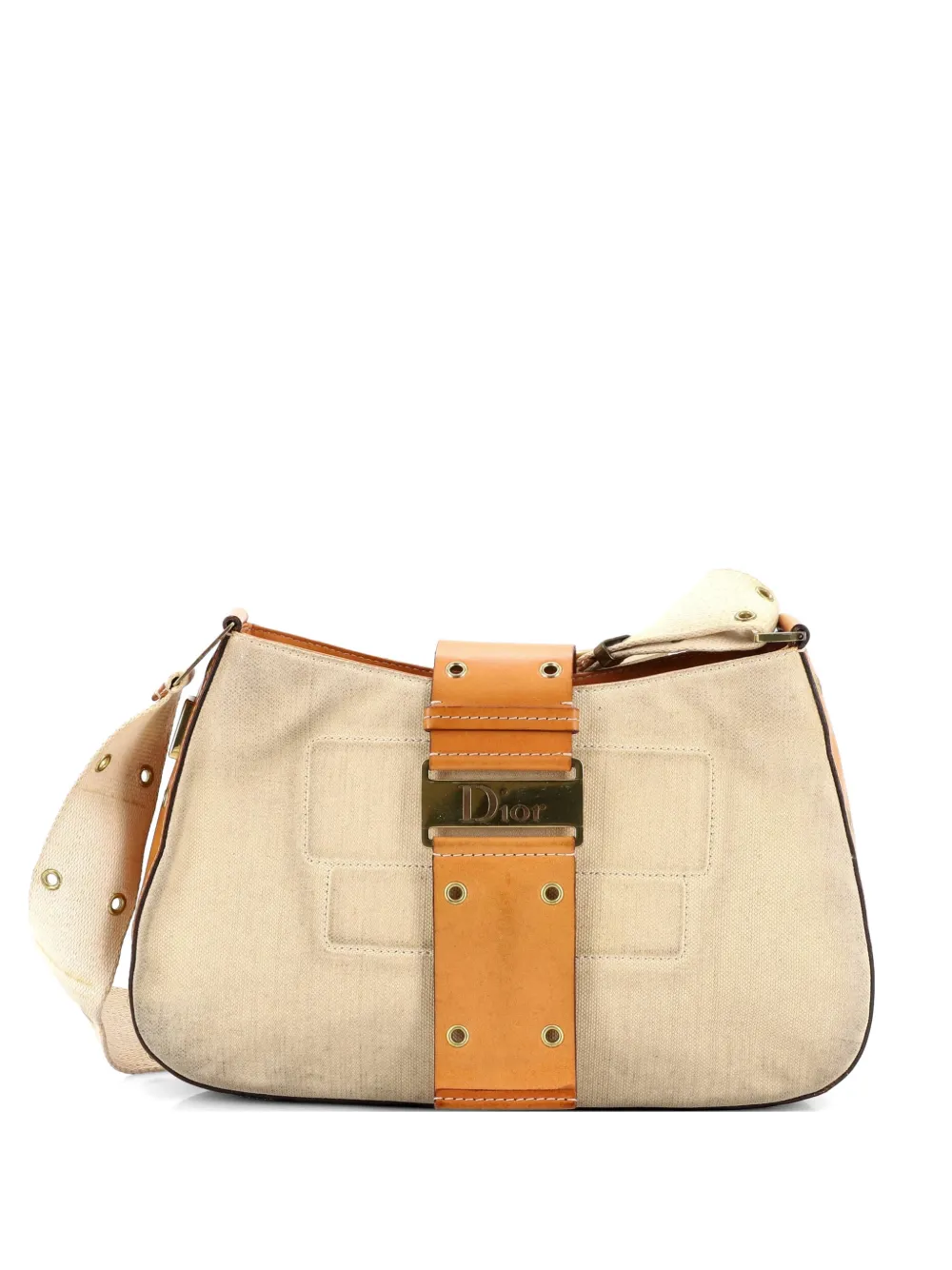 Christian Dior Pre-Owned Vintage Street Chic Columbus Diorissimo Canvas with Leather Medium shoulder bag - Braun