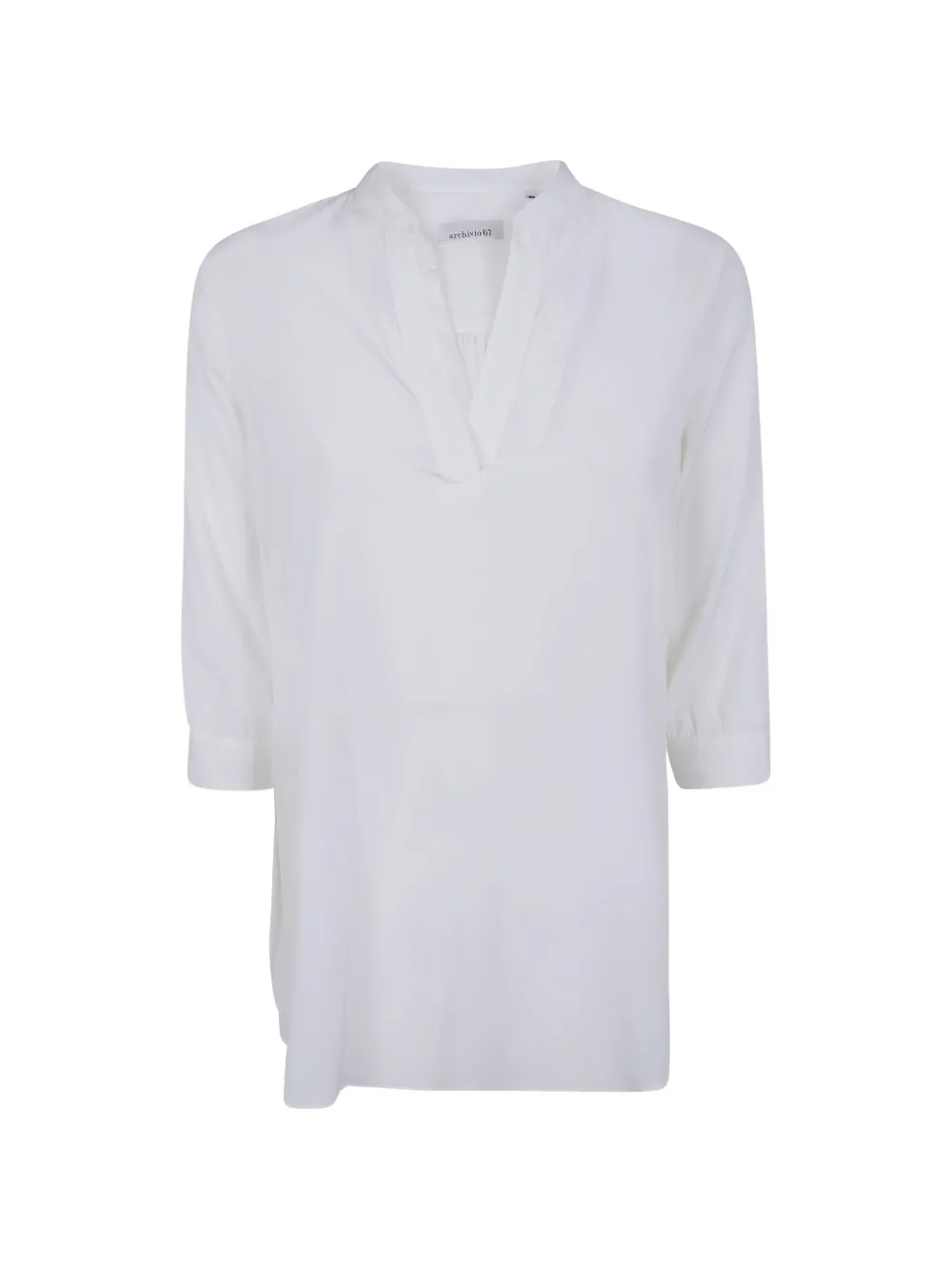 ARCHIVIO 67 V-neck cotton shirt - Weiß
