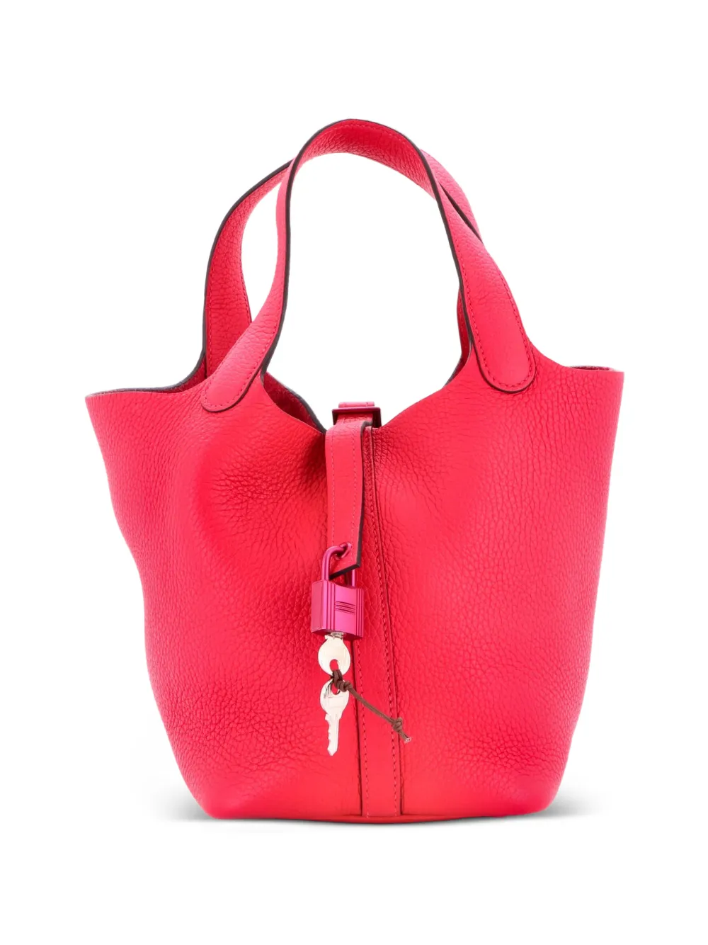 Hermès Pre-Owned Monochrome Picotin Lock Bag Clemence PM bucket bag - Rosa