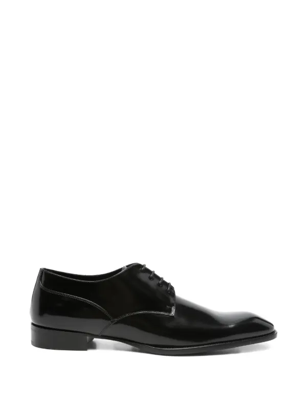 Saint Laurent エナメルレザー ダービーシューズ | ブラック | FARFETCH JP
