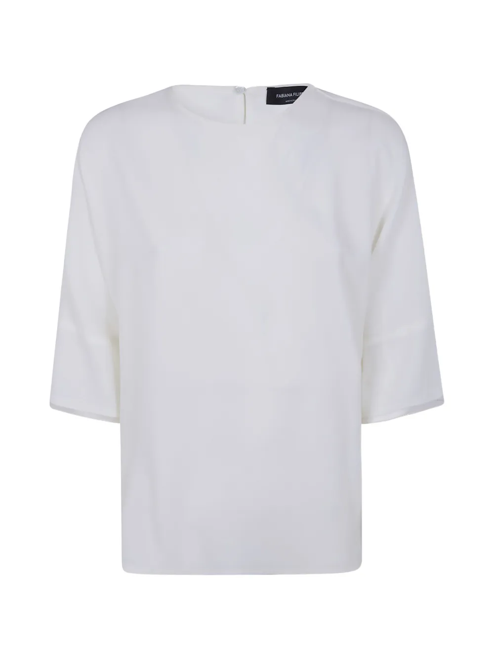 Fabiana Filippi chain-trim three-quarter sleeve blouse - Weiß