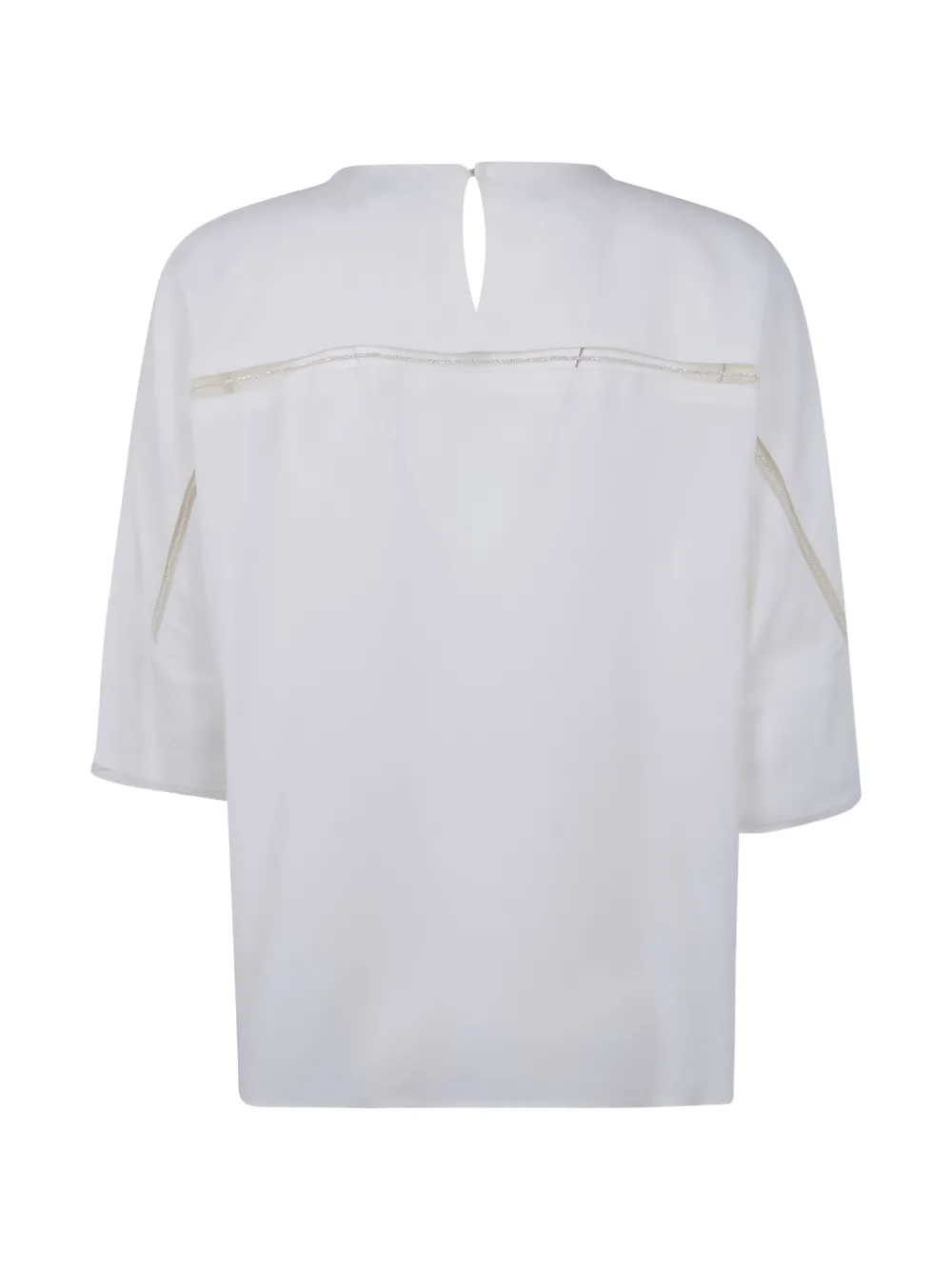 Fabiana Filippi Blouse met cropped mouwen en ketting afwerking Wit
