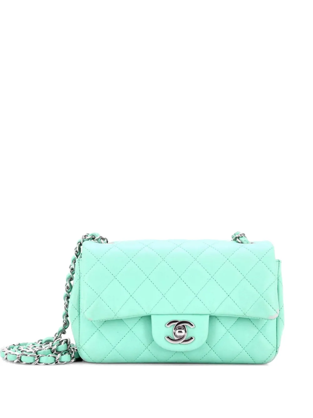 CHANEL Pre-Owned Classic Single Flap Bag Quilted Lambskin Mini crossbody bag - Blu