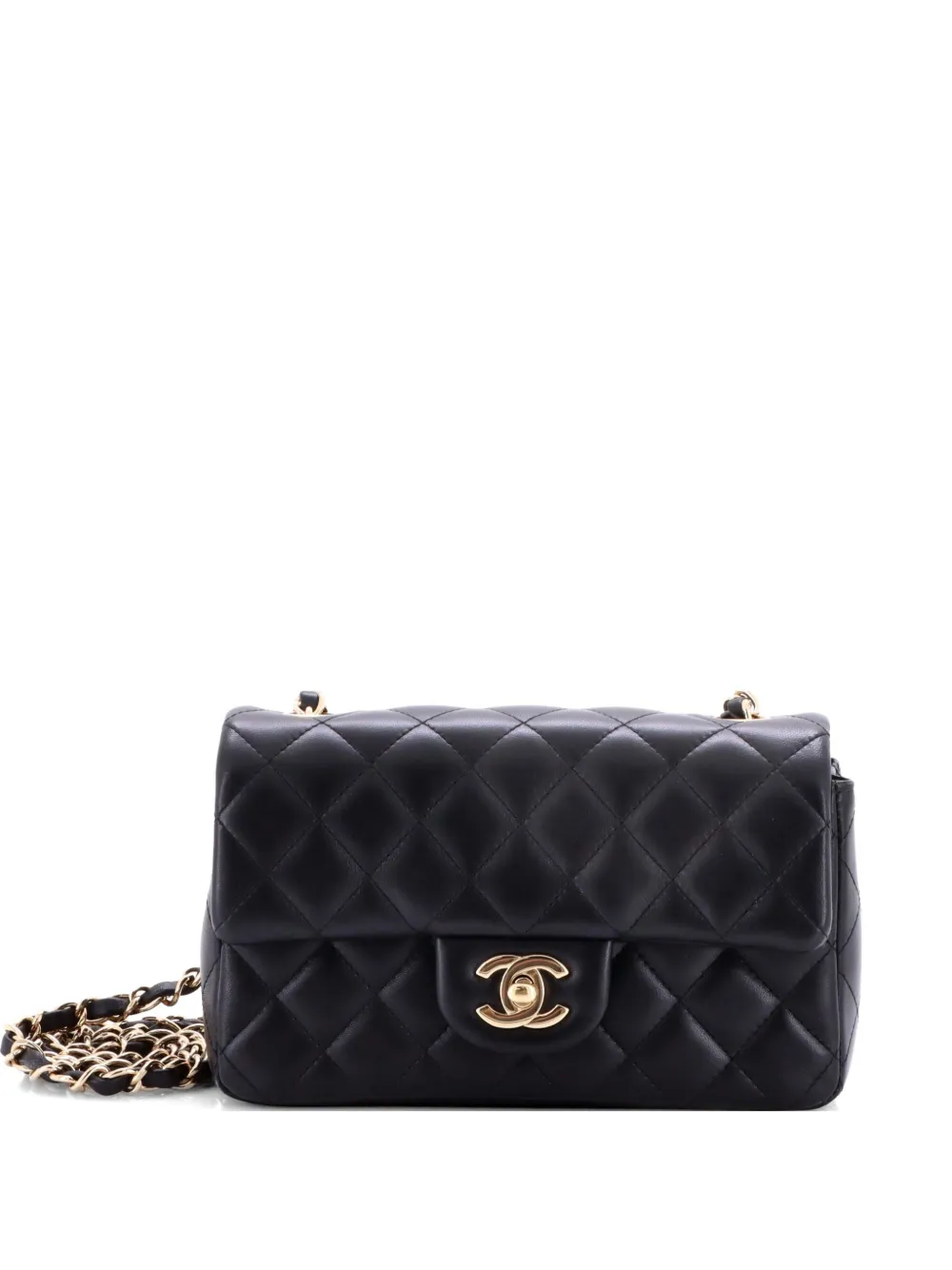 CHANEL Pre-Owned Classic Single Flap Bag Quilted Lambskin Mini crossbody bag - Nero