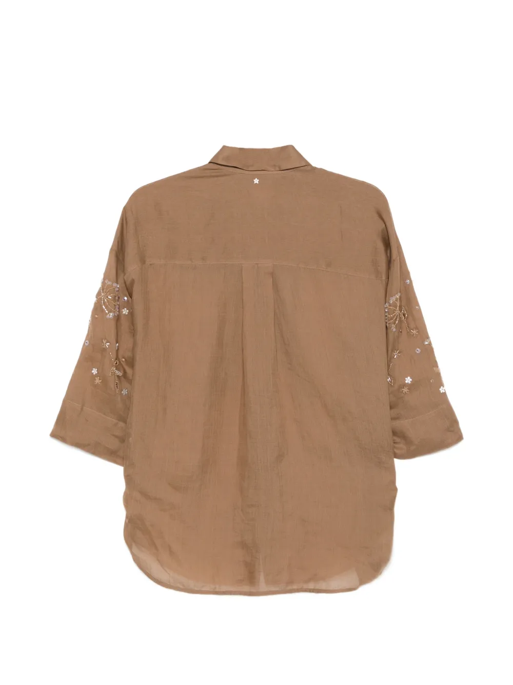 Lorena Antoniazzi blouse met pailletten Bruin