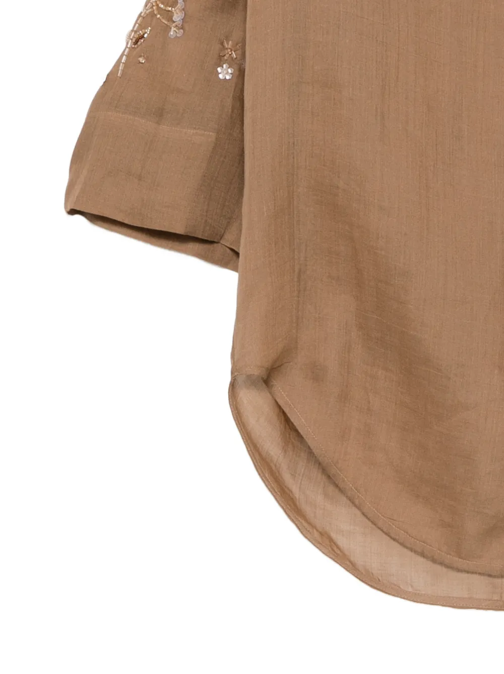 Lorena Antoniazzi blouse met pailletten Bruin