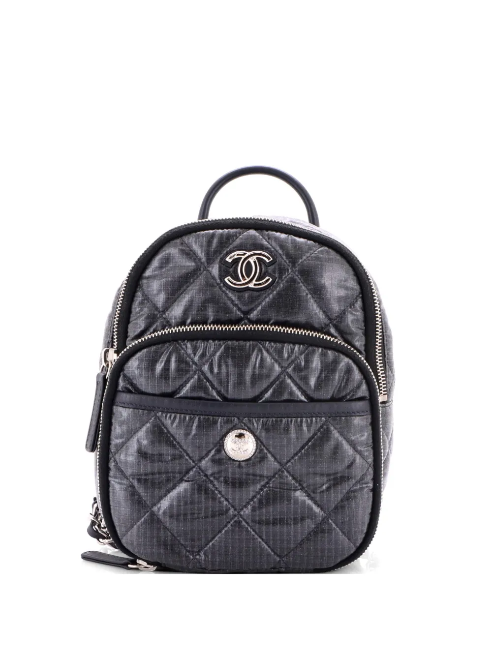 CHANEL Pre-Owned Coco Neige Chain Quilted Nylon Mini backpack - Grigio