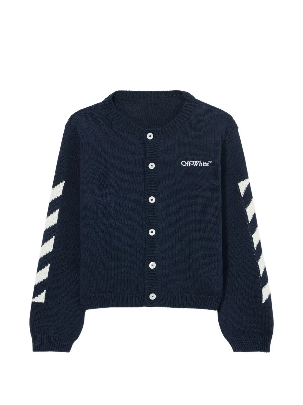 Off-White Kids diagonal bookish cardigan - Blu