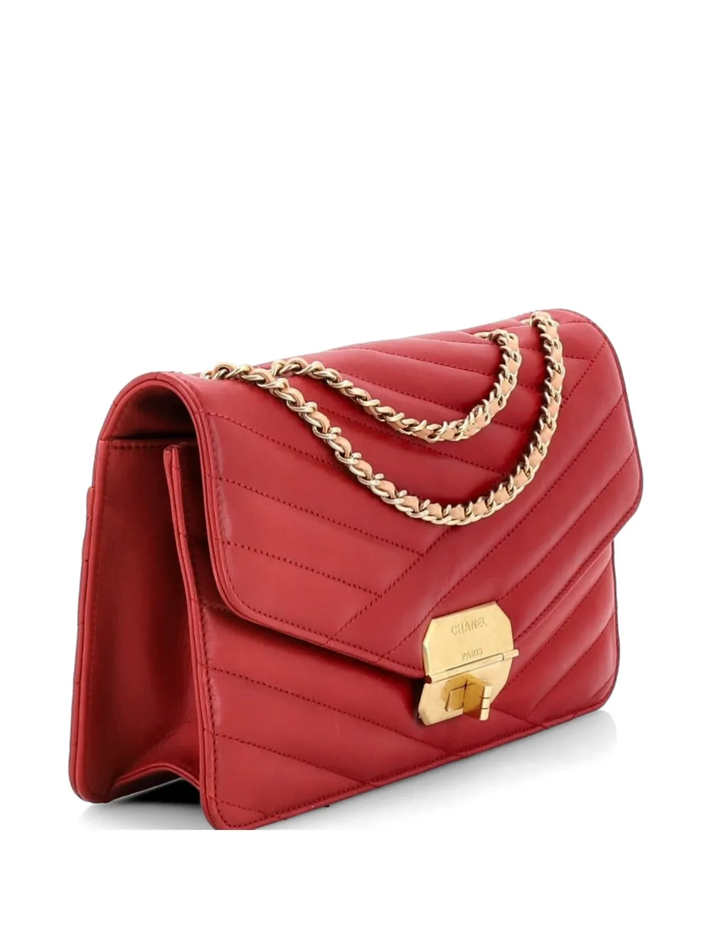 CHANEL Pre-Owned Gabrielle Flap Bag Chevron Leather Medium shoulder bag - Rosso