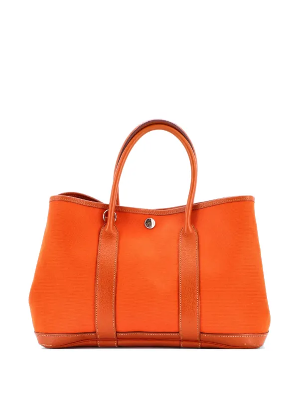 Hermès Pre-Owned ガーデンパーティー トワル アンド レザー30 