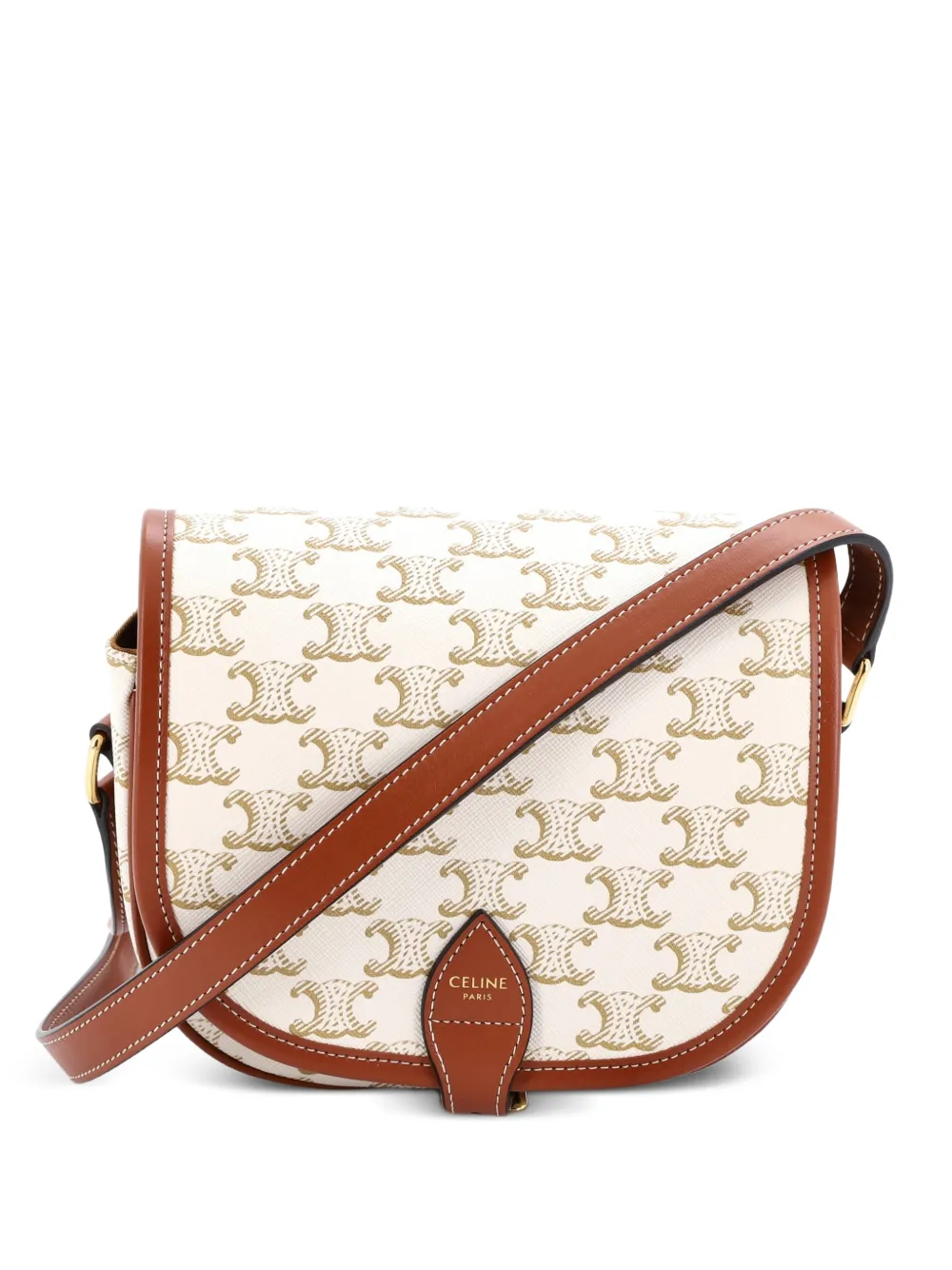 Celine Pre-Owned Folco Bag Triomphe Coated Canvas Medium crossbody bag - Toni neutri