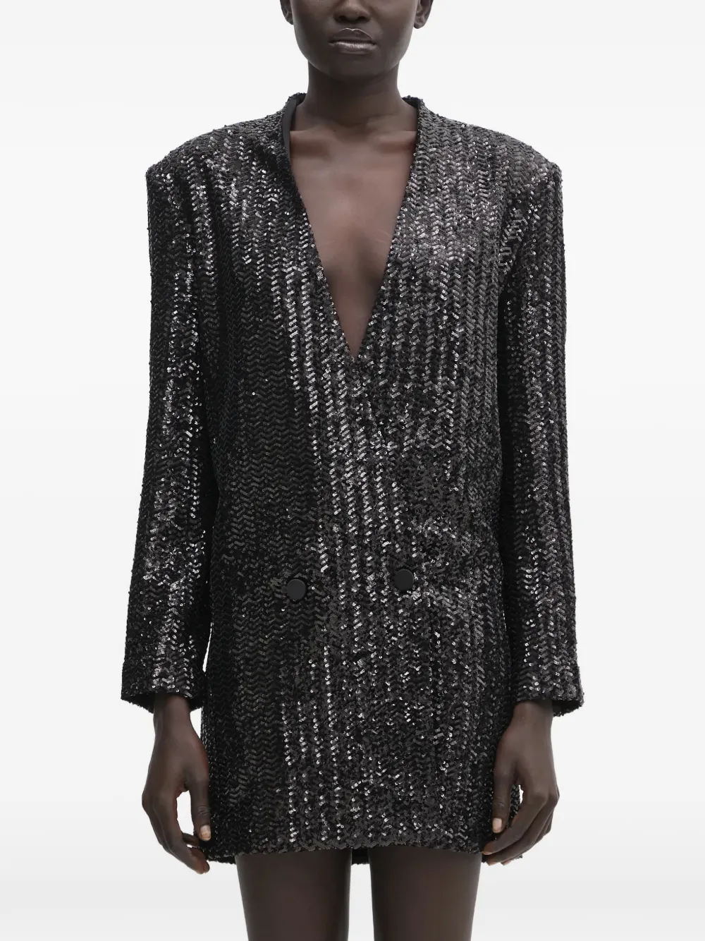 ANINE BING sequin-embellished mini dress - Nero