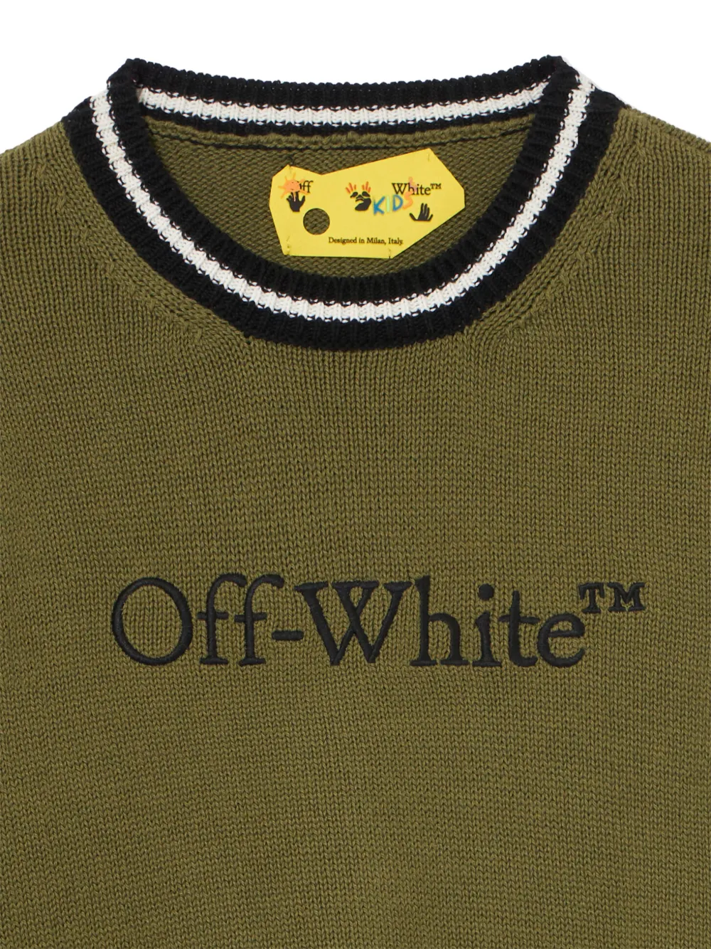 Off-White Kids Sweater met geborduurd logo Groen