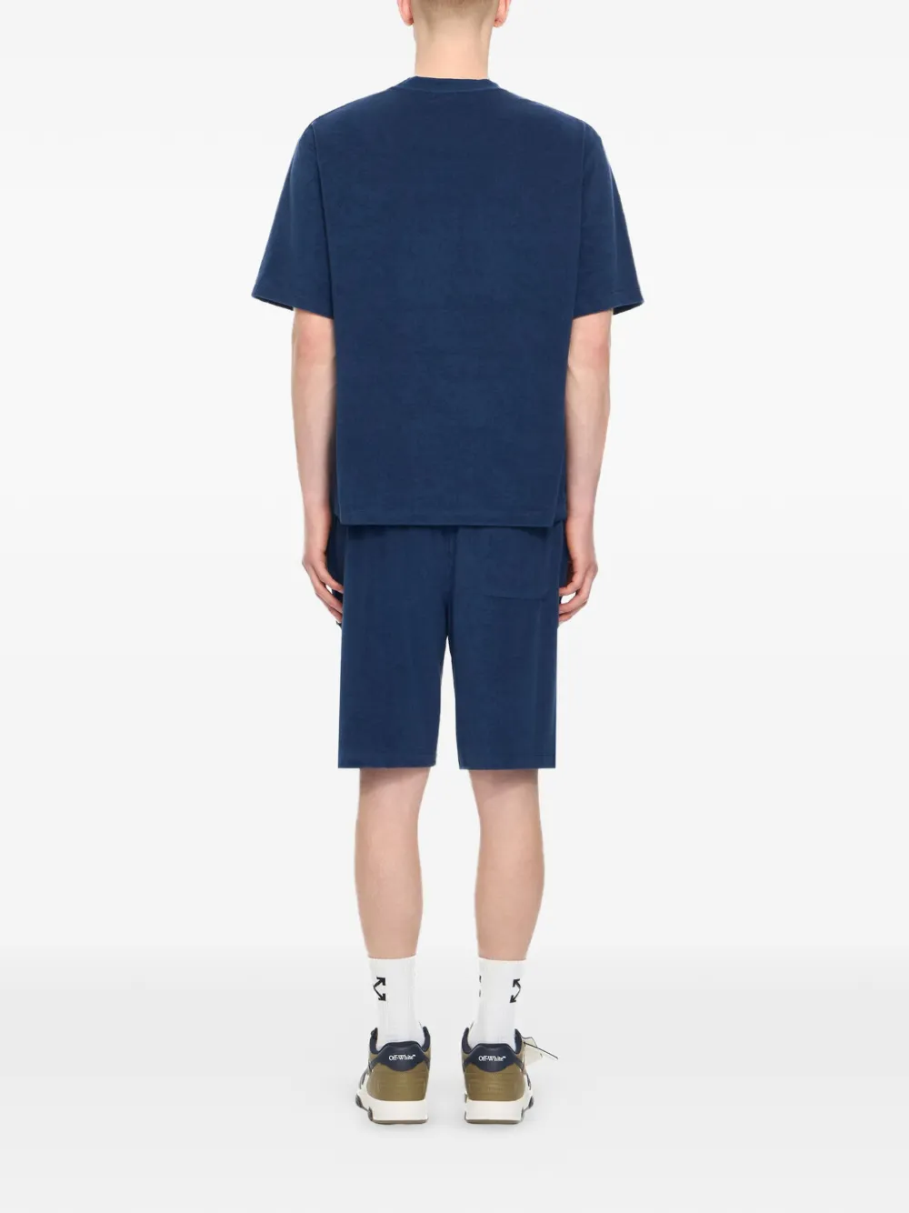 Off-White Badstof trainingsshorts met logo-detail Blauw