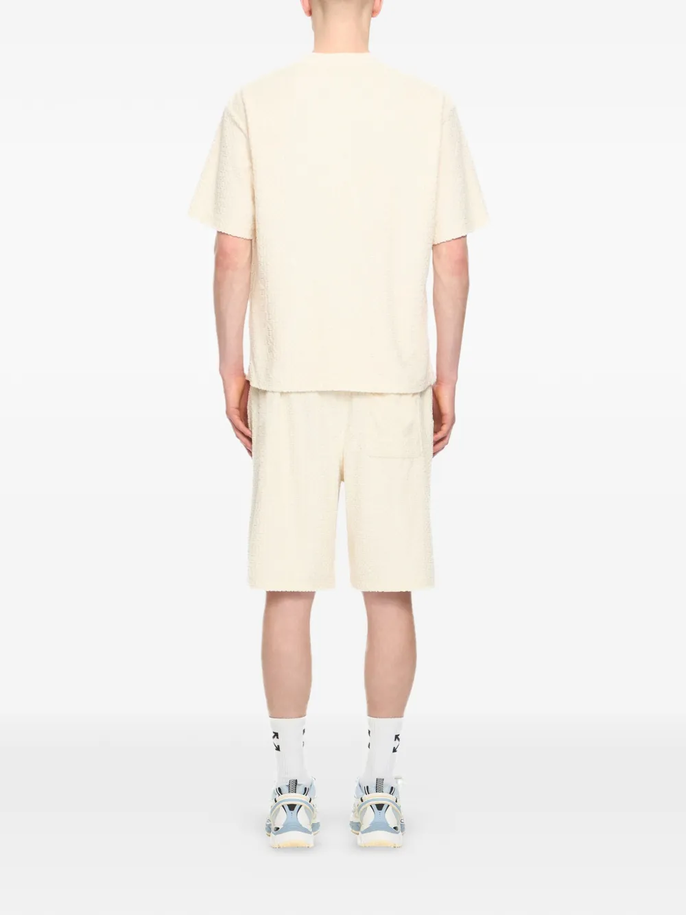 Off-White Badstof T-shirt met logo-patroon Beige