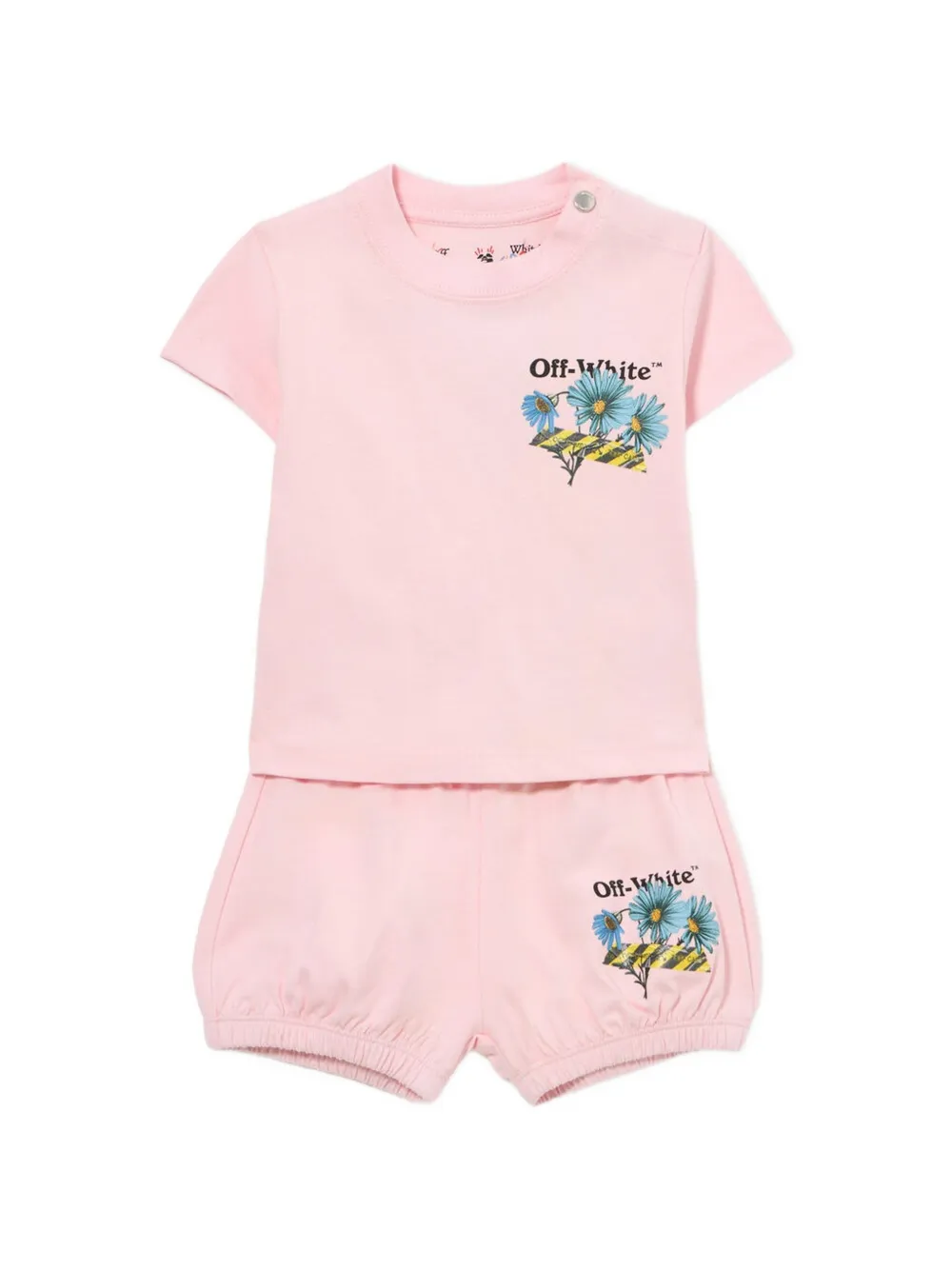 Off-White Kids Daisy Tape short set - Rosa