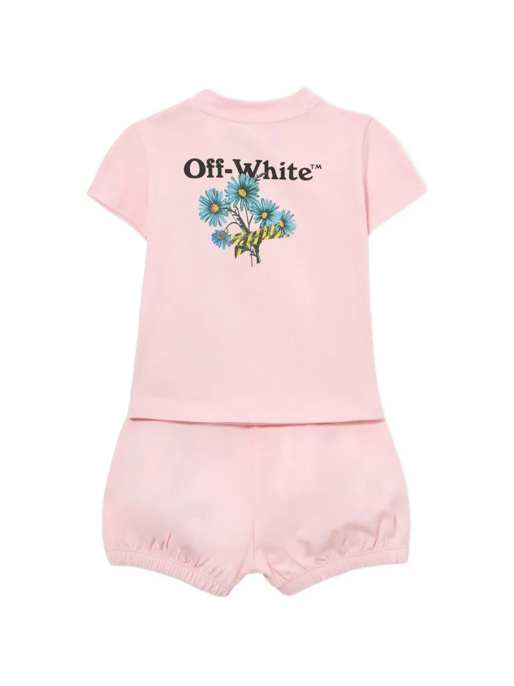 Off-White Kids Daisy Tape shorts set Roze