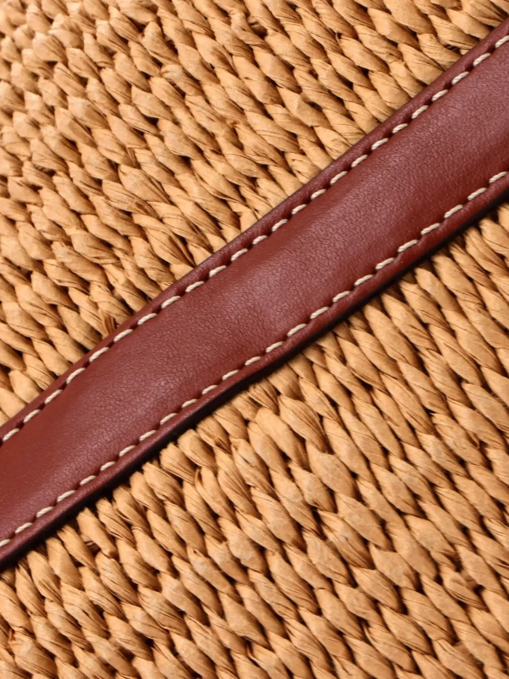 Pre-owned Chloé X Mifuko Basket Raffia With Leather Large Tote Bag In Neutral