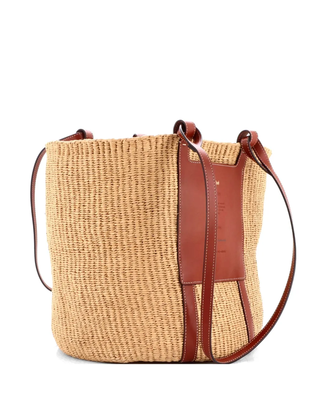 Chloé Pre-Owned x Mifuko Basket Raffia with Leather Large tote bag - Toni neutri