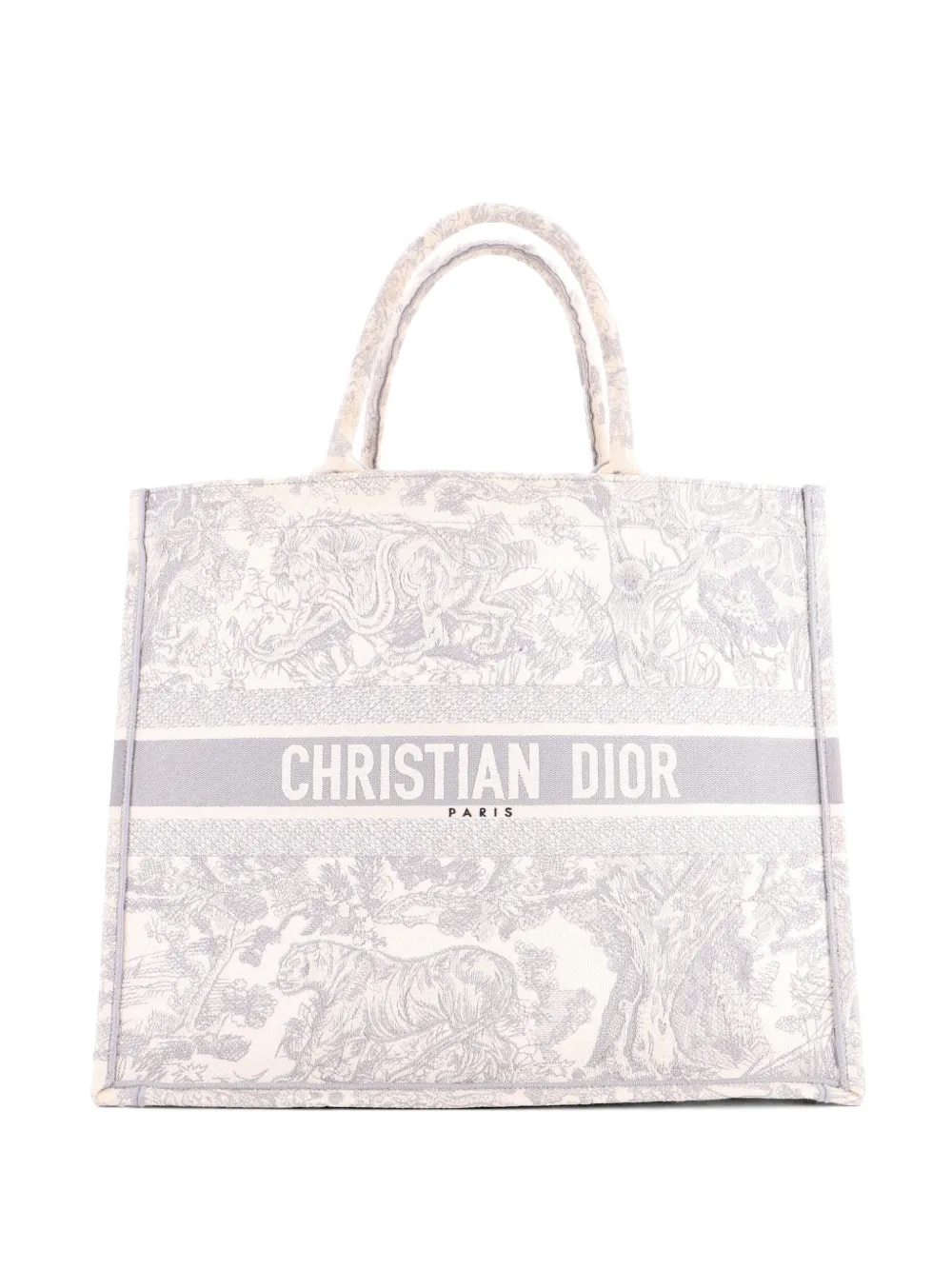 Christian Dior Pre-Owned Book Embroidered Canvas Large tote bag - Grau