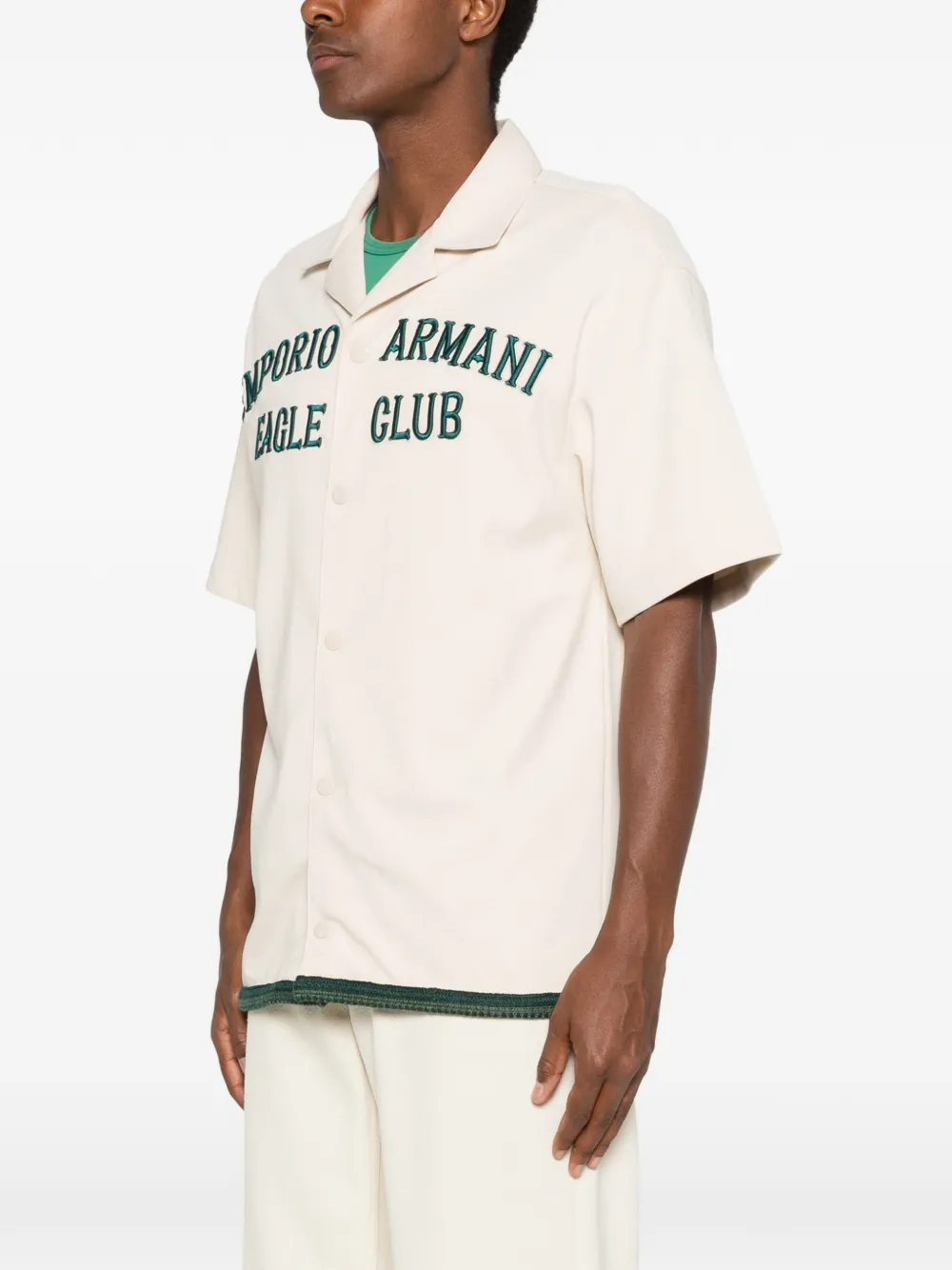 Emporio Armani Overhemd met geborduurd logo Beige