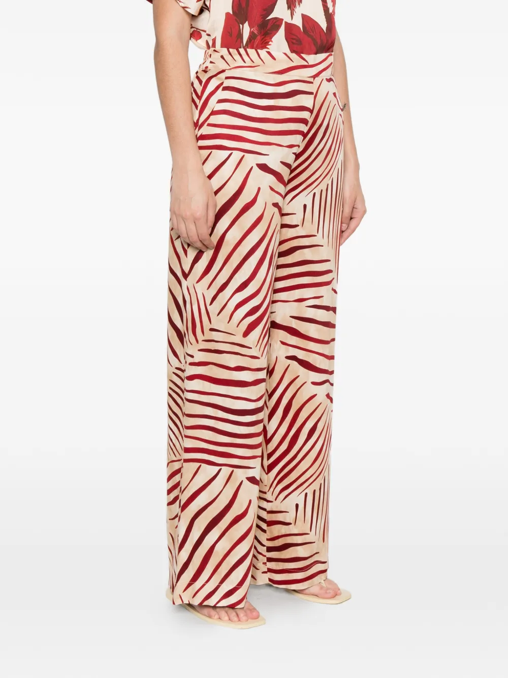  Clips Pantalones Palazzo Con Estampado Abstracto - Neutro 