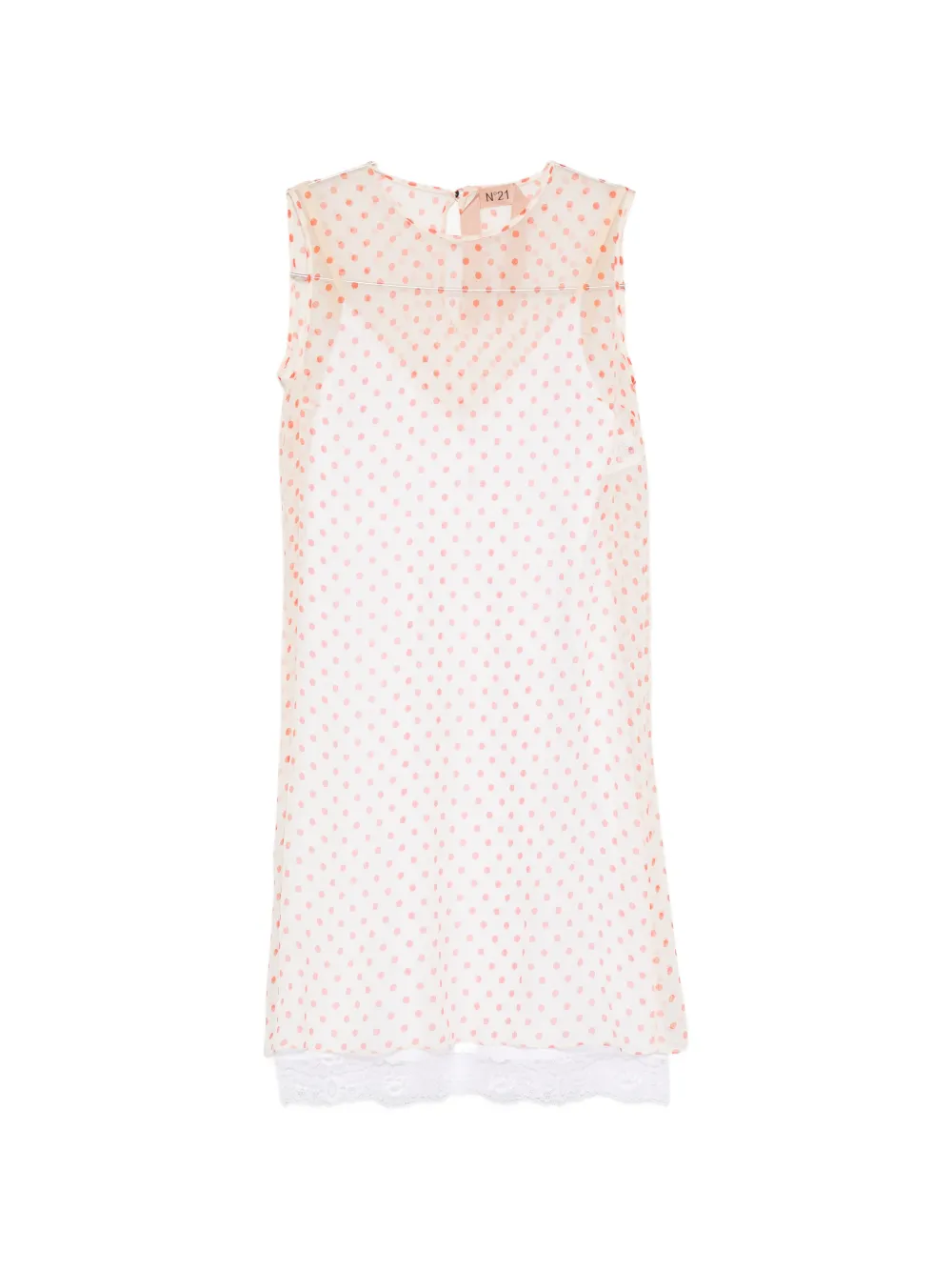 Nº21 polka-dot lace-trim mini dress - Toni neutri