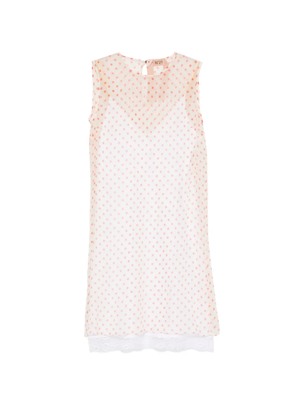 Nº21 polka-dot lace-trim mini dress - Toni neutri
