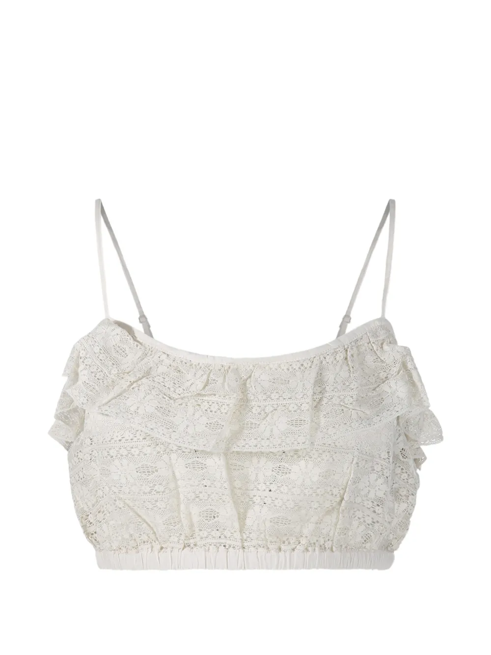 Antik Batik ruffled lace top - Toni neutri