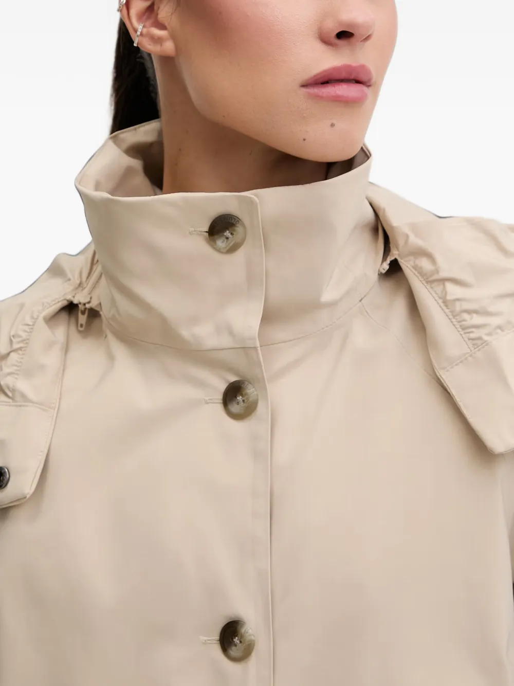 Columbia Amaze regenjas met capuchon en knopen Beige