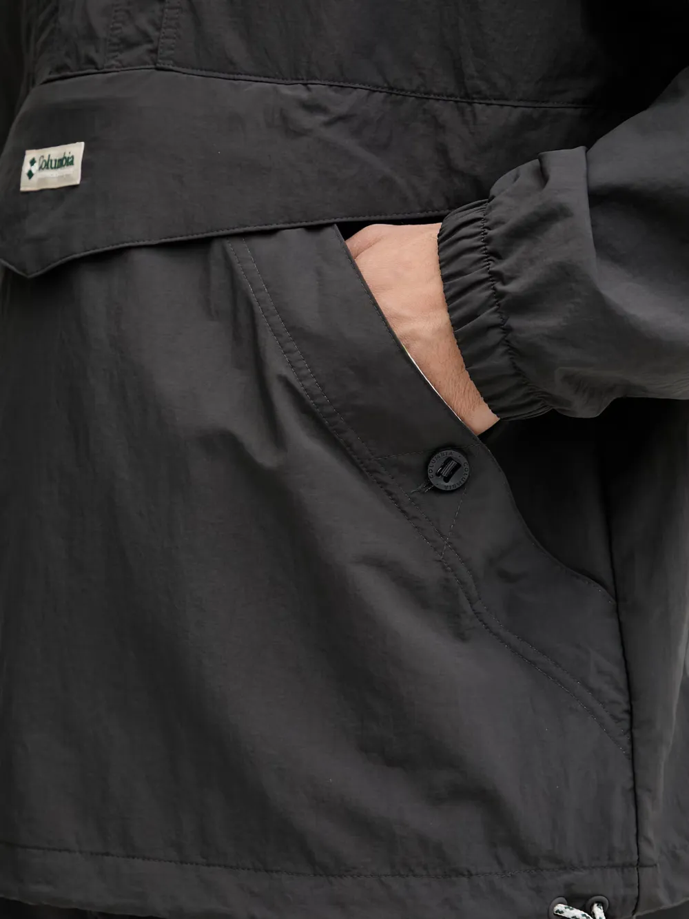 Columbia Acker Rock jack met capuchon en logo-patch Grijs
