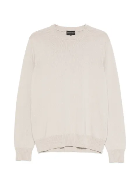 Emporio Armani logo-embroidered crew-neck sweater