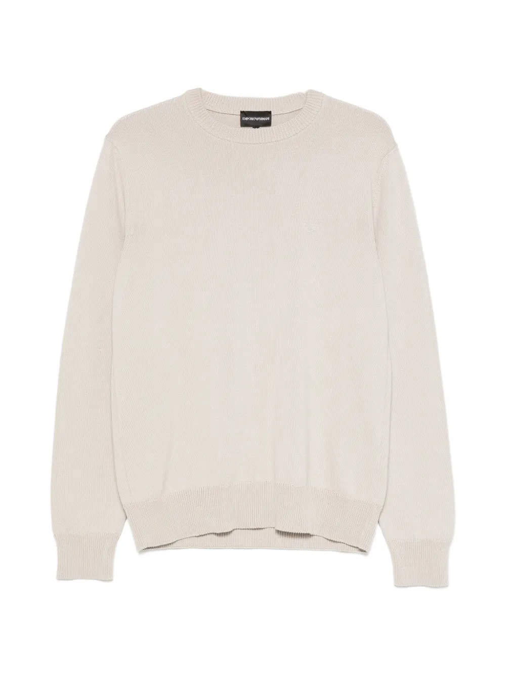 Emporio Armani logo-embroidered crew-neck sweater - Nude