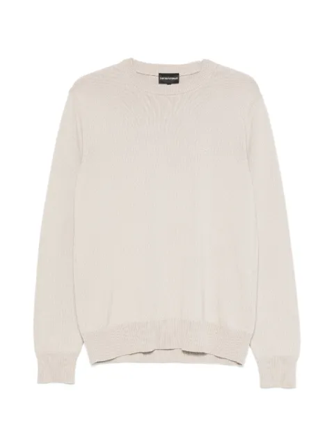 Emporio Armani logo-embroidered crew-neck sweater