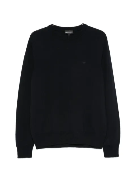 Emporio Armani logo-embroidered crew-neck sweater