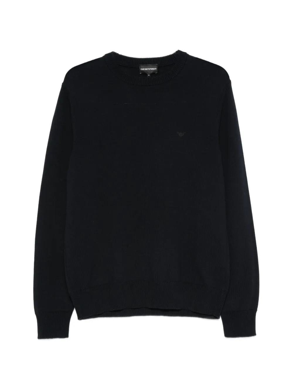 Emporio Armani logo-embroidered crew-neck sweater - Blau