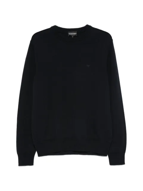 Emporio Armani logo-embroidered crew-neck sweater