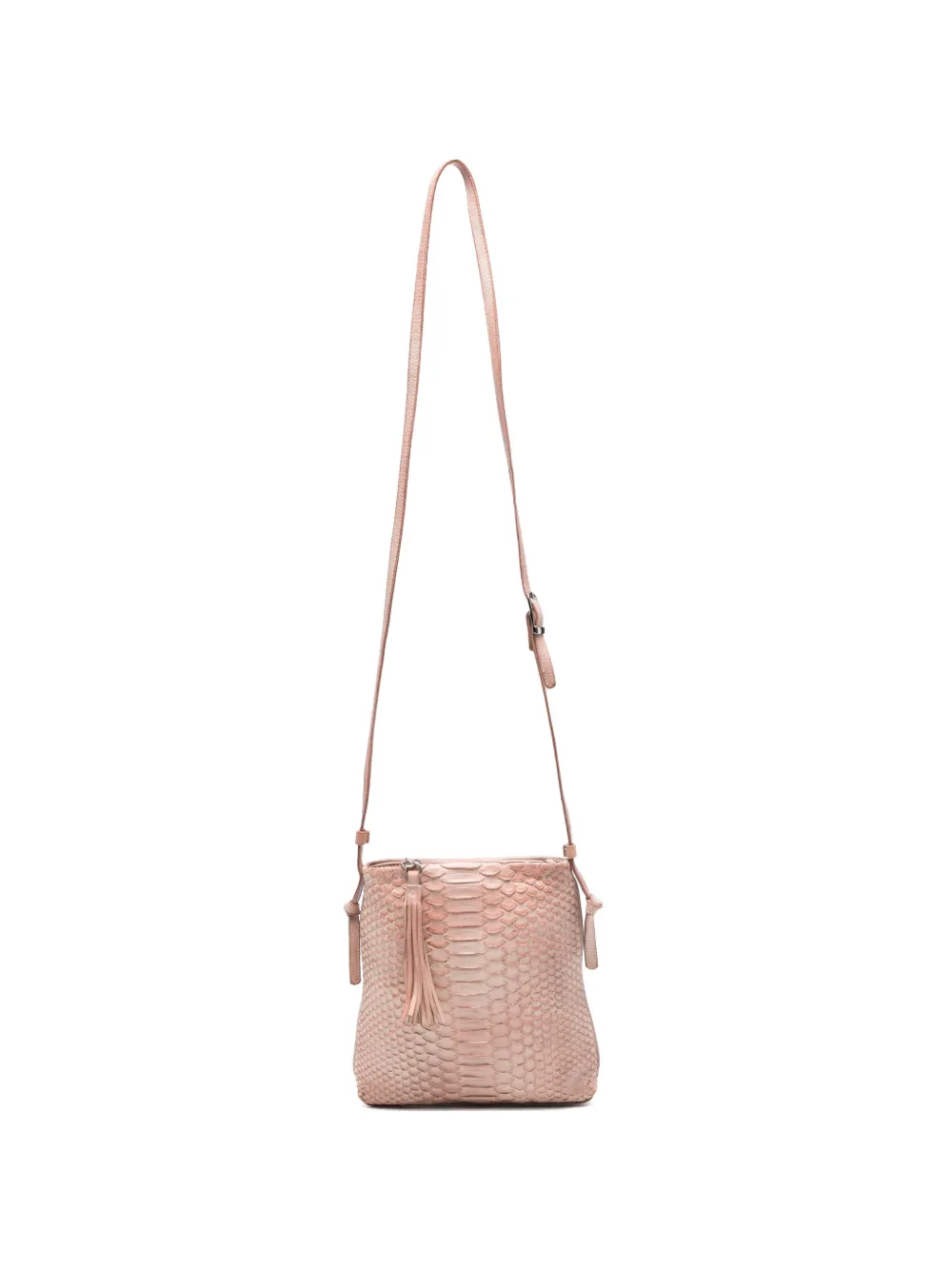 REPTILE´S HOUSE Rum tassel python-embossed shoulder bag - Rosa